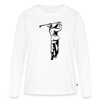 Golf - Golfen - Golfer - Frauen Premium Bio Langarmshirt - Weiß - Vorne - Julia (174cm)