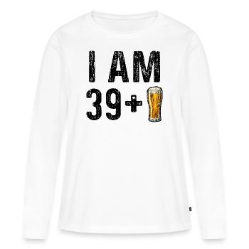 J'ai 39 ans et plus - 40e anniversaire - T-shirt manches longues Premium bio Femme - blanc - Devant - Julia (174cm)