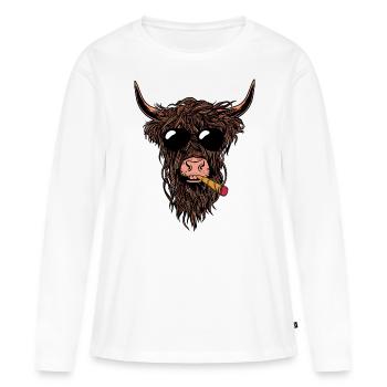 Smoking Joint Cow - T-shirt manches longues Premium bio Femme - blanc - Devant - Julia (174cm)
