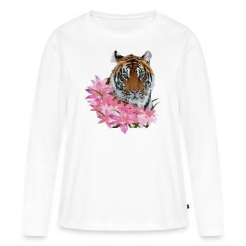 tigre du Bengale - T-shirt manches longues Premium bio Femme - blanc - Devant - Julia (174cm)