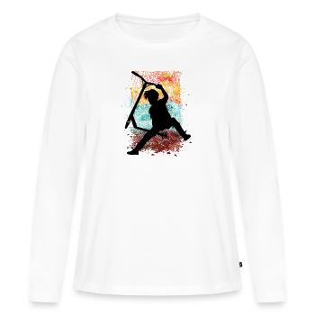 Freestyle-Roller - Frauen Premium Bio Langarmshirt - Weiß - Vorne - Julia (174cm)