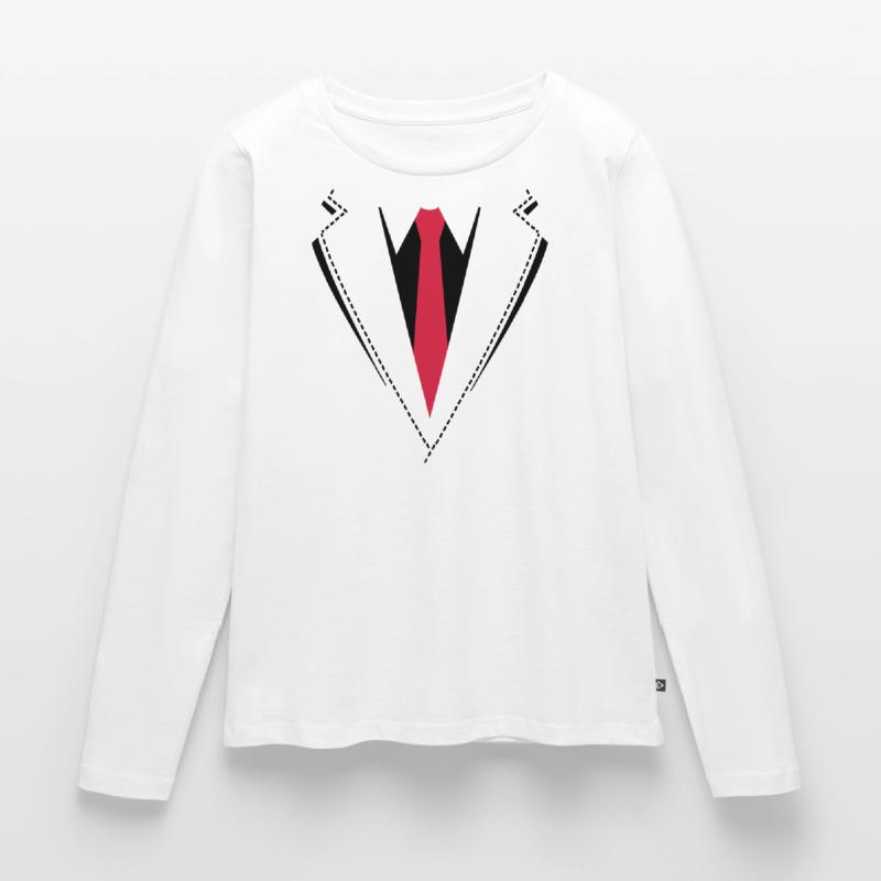 Fliege oder Krawatte Kostüm. Frauen Premium Bio Langarmshirt