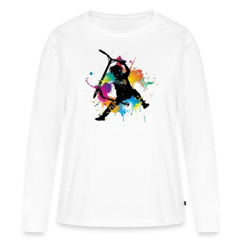 Freestyle Roller - Frauen Premium Bio Langarmshirt - Weiß - Vorne - Julia (174cm)