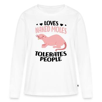Chiot de sable - T-shirt manches longues Premium bio Femme - blanc - Devant - Julia (174cm)