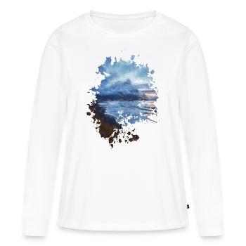 Ozean - Frauen Premium Bio Langarmshirt - Weiß - Vorne - Julia (174cm)