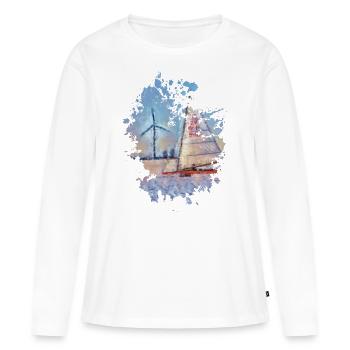 Segelboot - Frauen Premium Bio Langarmshirt - Weiß - Vorne - Julia (174cm)