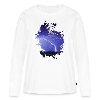 Blitz - Frauen Premium Bio Langarmshirt - Weiß - Vorne - Julia (174cm)