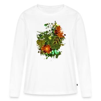 Flower Smash - Frauen Premium Bio Langarmshirt - Weiß - Vorne - Julia (174cm)