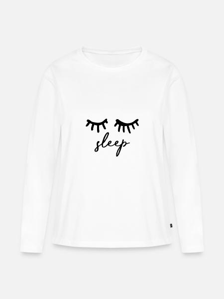 Schlafen Motiv "sleep" mit Wimpern/Augen tumblr - Frauen Premium Bio Langarmshirt - Weiß