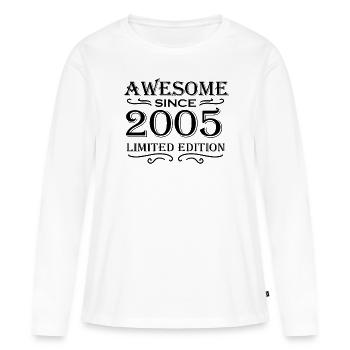 2005 - T-shirt manches longues Premium bio Femme - blanc - Devant - Julia (174cm)