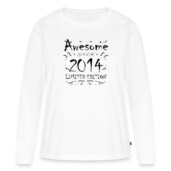 2014 - Millésime 2014 - Fantastique depuis 2014 - T-shirt manches longues Premium bio Femme - blanc - Devant - Julia (174cm)