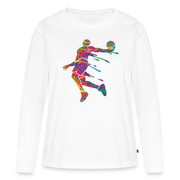 Basketteur Coloré Paint Slam Dunk Sports - T-shirt manches longues Premium bio Femme - blanc - Devant - Julia (174cm)