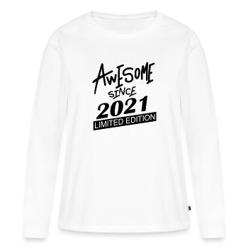 2021 - Millésime 2021 - T-shirt manches longues Premium bio Femme - blanc - Devant - Julia (174cm)