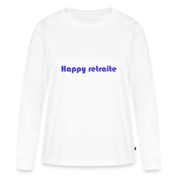 RETRAITE. RETRAITE. RETRAITEE. RETRAITE - T-shirt manches longues Premium bio Femme - blanc - Devant - Julia (174cm)