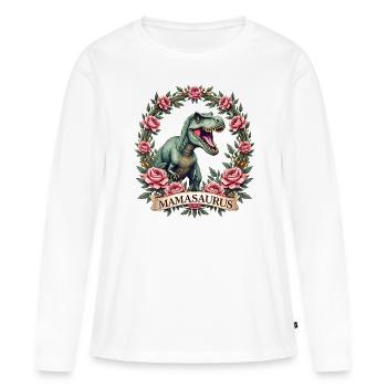 MAMASAURUS Dino Shirt Funny Gift Mom Mom - Women's Premium Organic Long Sleeve Shirt - white - Front - Julia (174cm)
