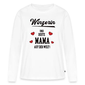 Beste Mama Winzerin Muttertag Geburtstag Mutter - Frauen Premium Bio Langarmshirt - Weiß - Vorne - Julia (174cm)