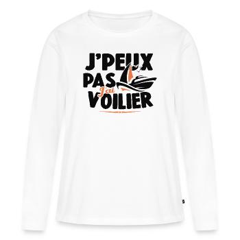 Je Peux Pas J'ai Voilier Cadeau De Voile - T-shirt manches longues Premium bio Femme - blanc - Devant - Julia (174cm)