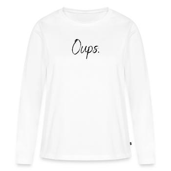 oups. t shirt oups fun drole - T-shirt manches longues Premium bio Femme - blanc - Devant - Julia (174cm)