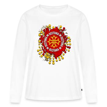Occitanie - T-shirt manches longues Premium bio Femme - blanc - Devant - Julia (174cm)