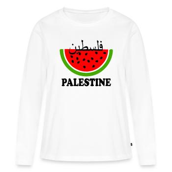 Palästina wassermelone فلسطين - Frauen Premium Bio Langarmshirt - Weiß - Vorne - Julia (174cm)
