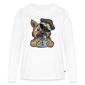 Police Dog Police Dog Policier anglais Bobby - T-shirt manches longues Premium bio Femme - blanc - Devant - Julia (174cm)