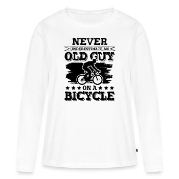 old man cycling - Women's Premium Organic Long Sleeve Shirt - white - Front - Julia (174cm)