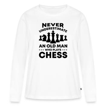 old man chess - Women's Premium Organic Long Sleeve Shirt - white - Front - Julia (174cm)
