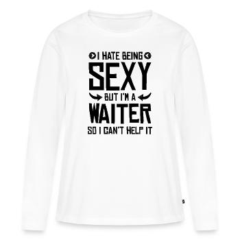 sexy waiter - Women's Premium Organic Long Sleeve Shirt - white - Front - Julia (174cm)