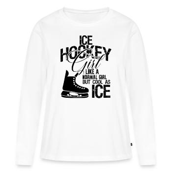 fille fille hockey - T-shirt manches longues Premium bio Femme - blanc - Devant - Julia (174cm)