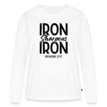 La bible sort - T-shirt manches longues Premium bio Femme - blanc - Devant - Julia (174cm)