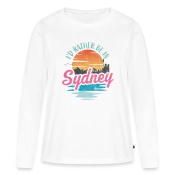 Je préfère être à Sydney - T-shirt manches longues Premium bio Femme - blanc - Devant - Julia (174cm)