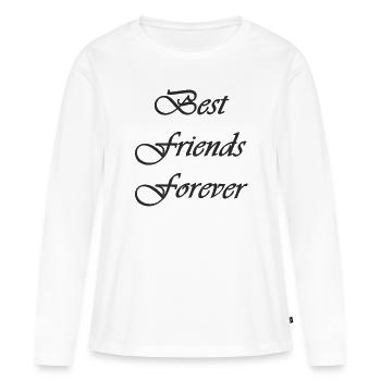 Amitié - T-shirt manches longues Premium bio Femme - blanc - Devant - Julia (174cm)