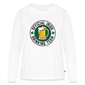 Offizielles Irish Drinking Team - Frauen Premium Bio Langarmshirt - Weiß - Vorne - Julia (174cm)