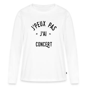 J’peux pas j’ai concert - T-shirt manches longues Premium bio Femme - blanc - Devant - Julia (174cm)