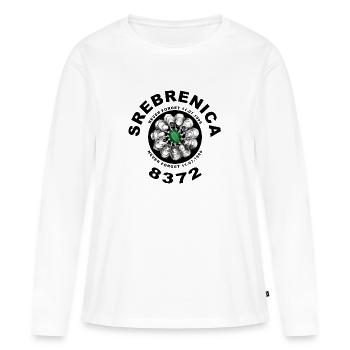 En mémoire de Srebrenica - T-shirt manches longues Premium bio Femme - blanc - Devant - Julia (174cm)