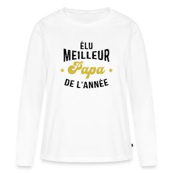 élu meilleur Papa de l'année - T-shirt manches longues Premium bio Femme - blanc - Devant - Julia (174cm)