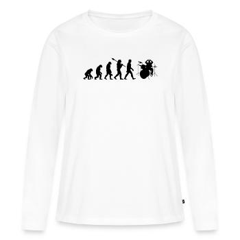 Drum Evolution - Frauen Premium Bio Langarmshirt - Weiß - Vorne - Julia (174cm)