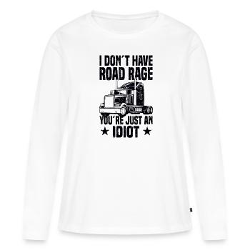 Chauffeur de camion Chauffeur de camion Chauffeur de camion Conducteur de longue distance - T-shirt manches longues Premium bio Femme - blanc - Devant - Julia (174cm)