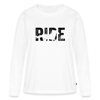 Pferde Reiten Wie Niemand Cowboy-rennpferd - Frauen Premium Bio Langarmshirt - Weiß - Vorne - Julia (174cm)