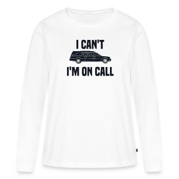 Pompes funèbres - T-shirt manches longues Premium bio Femme - blanc - Devant - Julia (174cm)