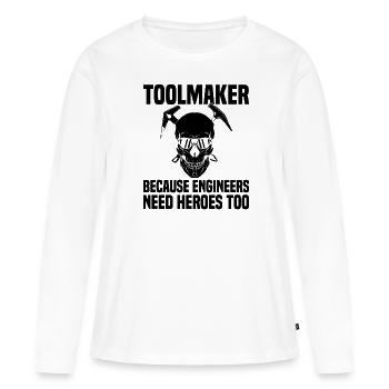 Problèmes de tolérance des mécaniciens du CNC - T-shirt manches longues Premium bio Femme - blanc - Devant - Julia (174cm)