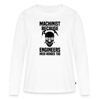 Problèmes de tolérance des mécaniciens du CNC - T-shirt manches longues Premium bio Femme - blanc - Devant - Julia (174cm)