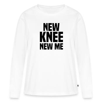 Chirurgie du genou Nouvelle articulation du genou - T-shirt manches longues Premium bio Femme - blanc - Devant - Julia (174cm)