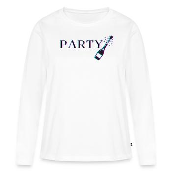 Party Sektflasche - Frauen Premium Bio Langarmshirt - Weiß - Vorne - Julia (174cm)