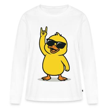 Rockin' Chick - T-shirt manches longues Premium bio Femme - blanc - Devant - Julia (174cm)