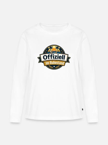 Offiziell Im Ruhestand - Frauen Premium Bio Langarmshirt - Weiß