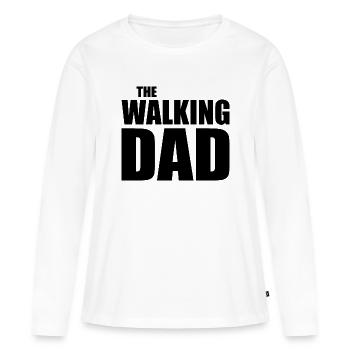 The walking dad - T-shirt manches longues Premium bio Femme - blanc - Devant - Julia (174cm)