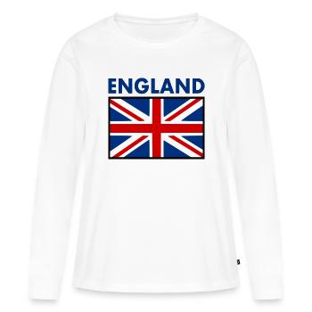 angleterre - T-shirt manches longues Premium bio Femme - blanc - Devant - Julia (174cm)