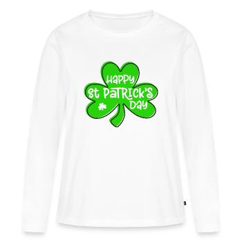 Bonne fête de la Saint-Patrick Journée de la Saint-Patrick Irlande Iri - T-shirt manches longues Premium bio Femme - blanc - Devant - Julia (174cm)