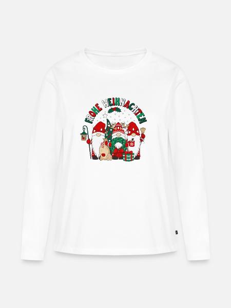 Frohe Weihnachten Wichtel Gnomies - Frauen Premium Bio Langarmshirt - Weiß